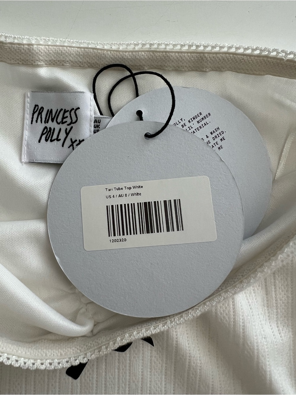 Princess Polly White Tube Top Size 4 - Picture 4 of 4